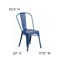 Merrick Lane Banks Indoor/Outdoor Stacking Metal Dining Chair with Single Slat Back and Distressed Powder Coated Finish
